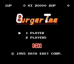 Burger Time Title Screen